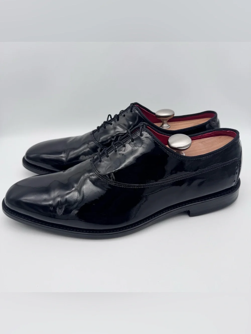 Allen Edmonds Men's 11.5 D Black Patent Leather Lace Up Oxford Dress Shoes